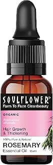 Soulflower Rosemary Essential Oil for Hair Growth, Hair Fall Control, Nourishment & Strengthens, Skin Care| Clinically Proven and Ecocert Certified Organic 100% Pure & Natural Undiluted, 15ml