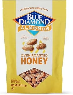 Blue Diamond Almonds, Premium Roasted Honey Snack Nuts for Sweet Treats with Dessert or Healthy Choice 8 oz (Pack of 1)