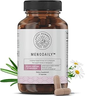 Happy Mammoth Meno Daily Menopause Vitamins & Supplements for Women (*Not Hormone Harmony), Boost Metabolism, Healthy Skin, Hair and Nails, Hot Flash, Mood Support, 72 Caps