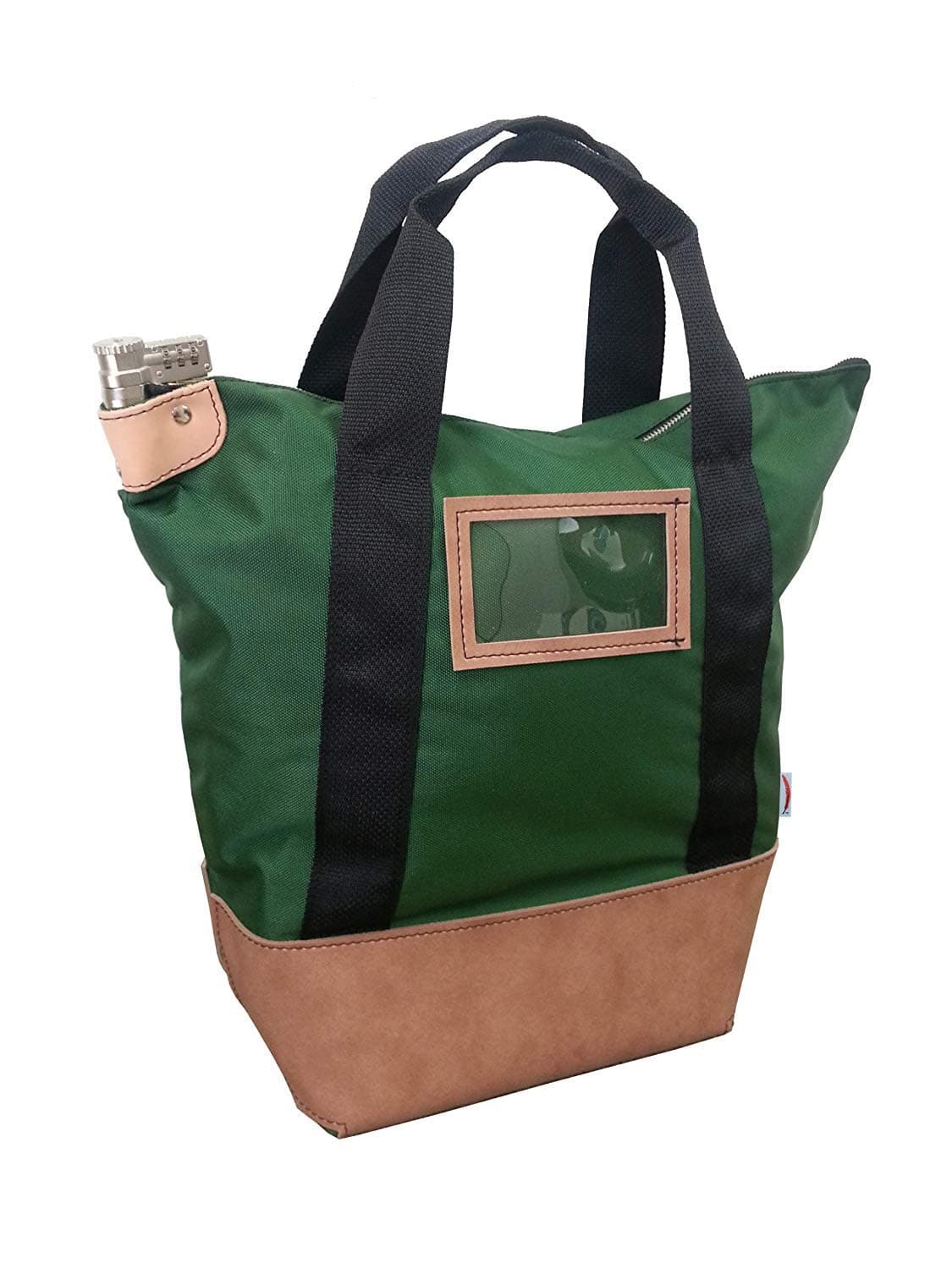 Cardinal bag supplies Locking Courier Bag 1000 Denier Nylon Combination Keyed Lock (Forest Green)