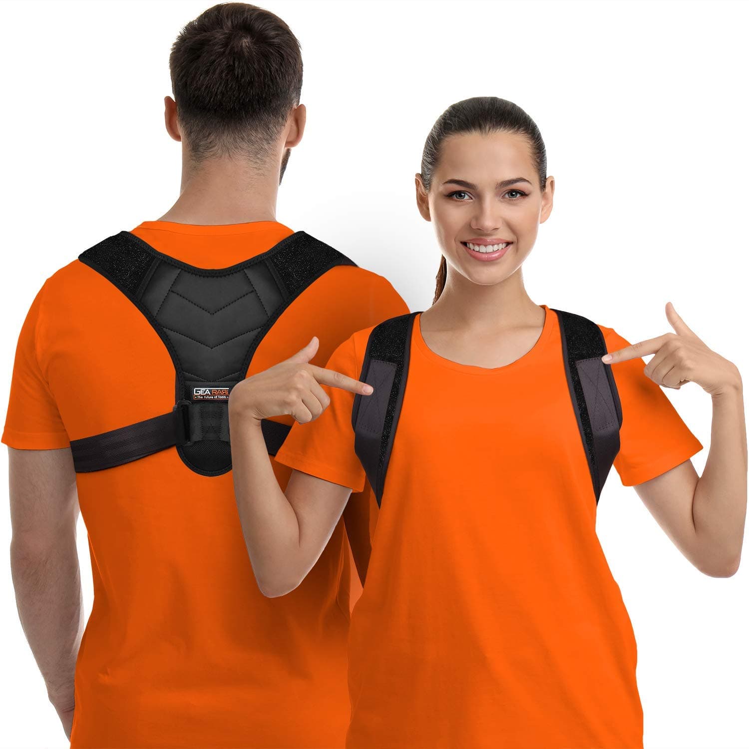 Posture Corrector for Men and Women, Upper Back Brace for Clavicle Support, Adjustable Back Straightener and Providing Pain Relief from Neck, Back & Shoulder (Regular, Elastric Strap)