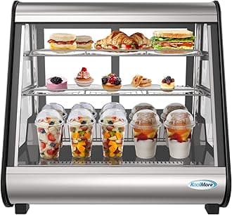 CDC-4C-BK 27" Commercial Countertop Refrigerator Display Case Merchandiser with LED Lighting - 4.6 cu. ft, Black and Stainless Steel (858154008300)