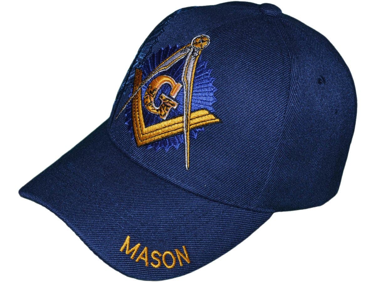 Freemason Embroidered Black Adjustable Hat Mason Masonic Lodge Baseball Cap