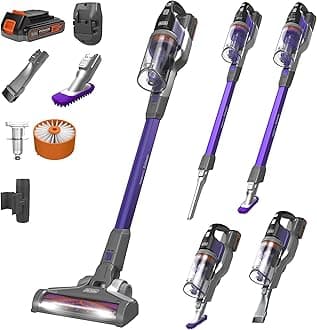 BLACK+DECKER POWERSERIES Extreme Cordless Stick Vacuum Cleaner for Pets, Purple (BSV2020P)