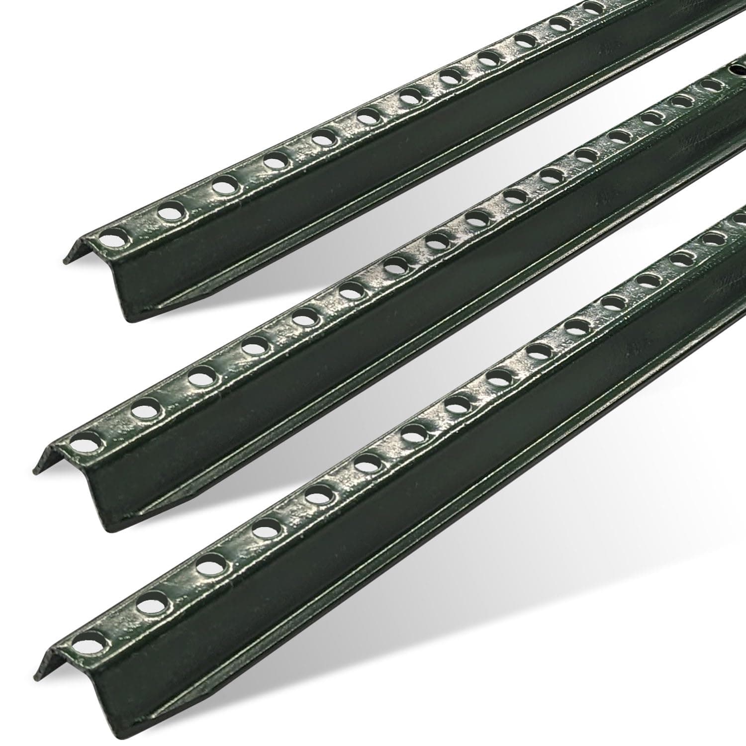 - U Channel Sign Post, 6' Feet Tall 1.12 LBS Steel per Foot, Medium Weight Slim Post, Baked on Green Enamel, (3 Pack)