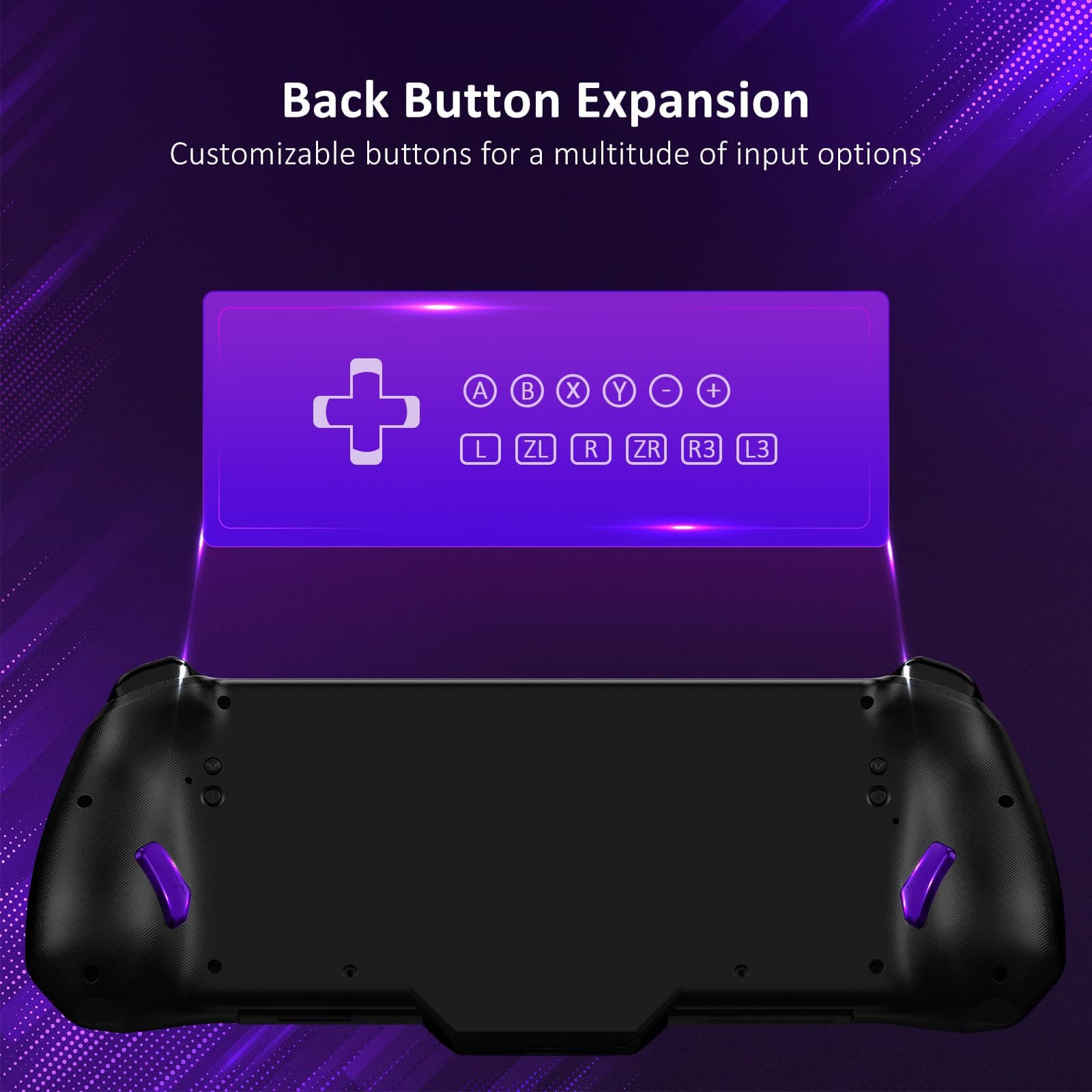 NexiGo Hall Effect Gripcon (No Drift, No Deadzone) with Hall Sensing Joystick for Switch/Switch OLED, Adjustable RGB Light, 6-Axis Gyro, Turbo, Mapping (Cosmic Nebula)