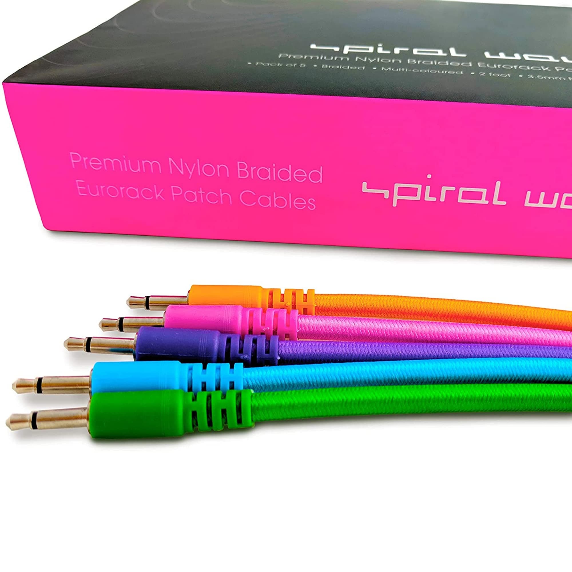 Nylon Braided Eurorack Cables for Your Home Recording Studio Patch Bay.Premium Quality Kit Consists of 5 Cables, 5 Colored 2ft Cables Designed for Long wear & Quality Signal.Ideal for Music Producers