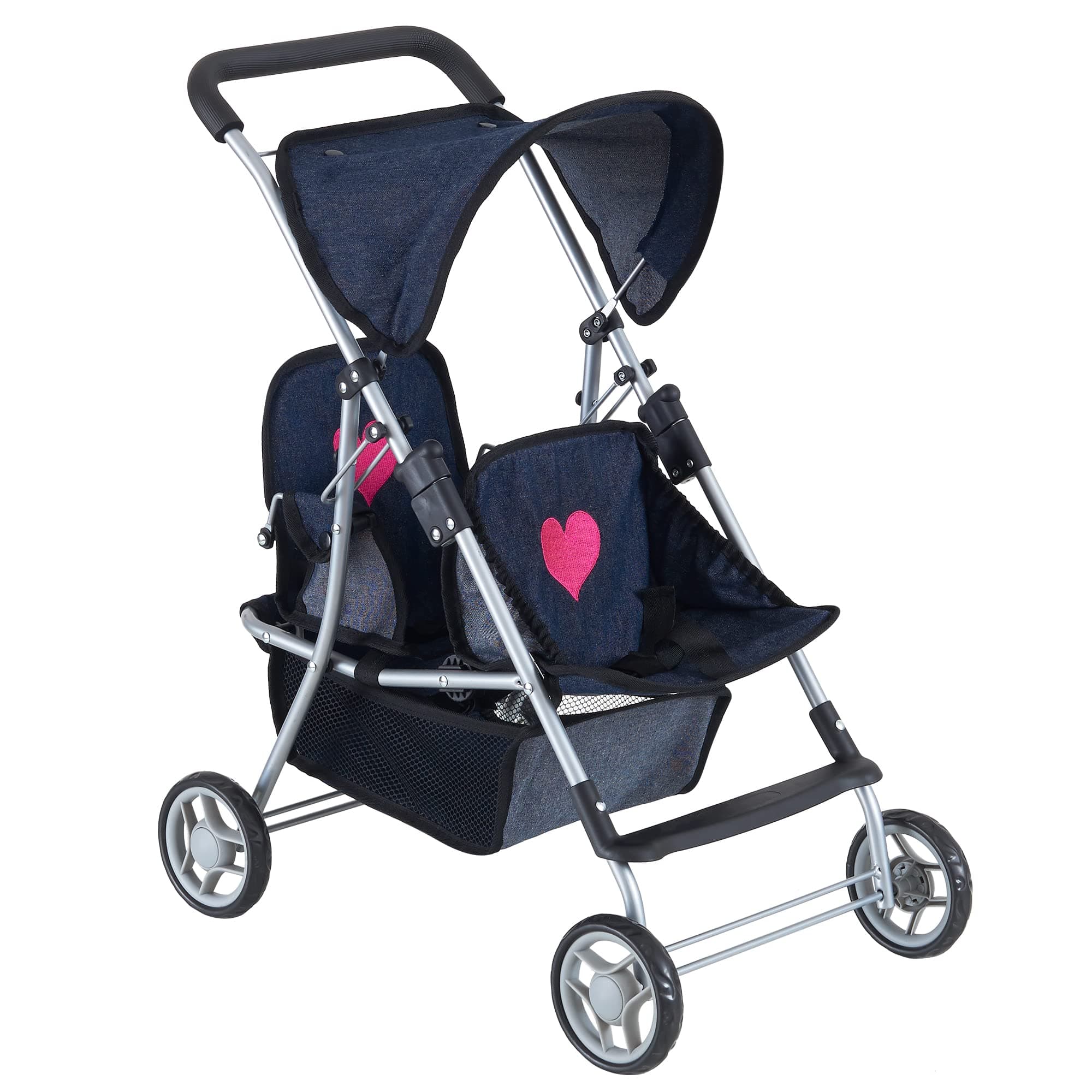 25 Inch Double Baby Doll Stroller for Twin Dolls