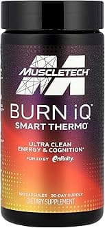 MuscleTech Burn iQ Smart Thermo Supplement Fueled with Paraxanthine Enhanced Energy & Cognition for Men and Women 100 Count