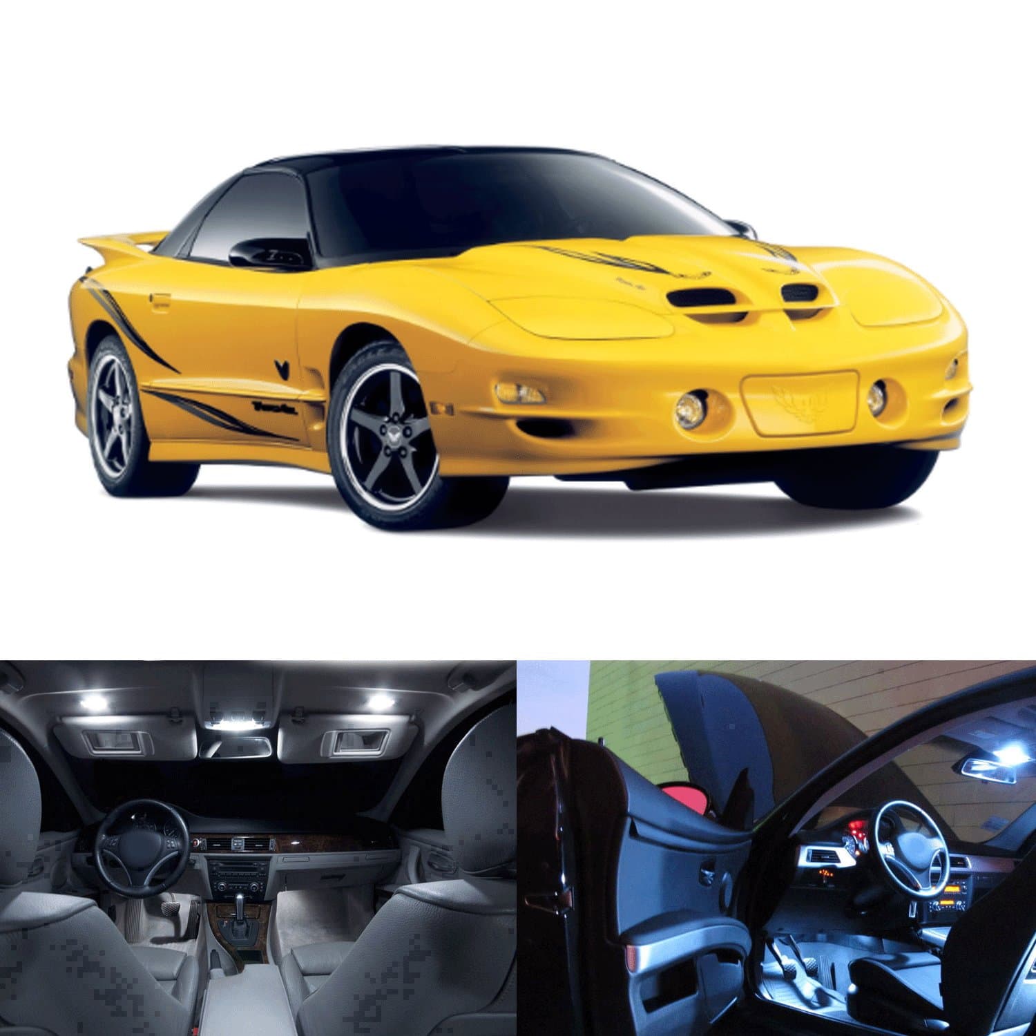 LED White Lights Interior Kit For Pontiac Firebird Trans Am 1998-2002 (12 pcs)