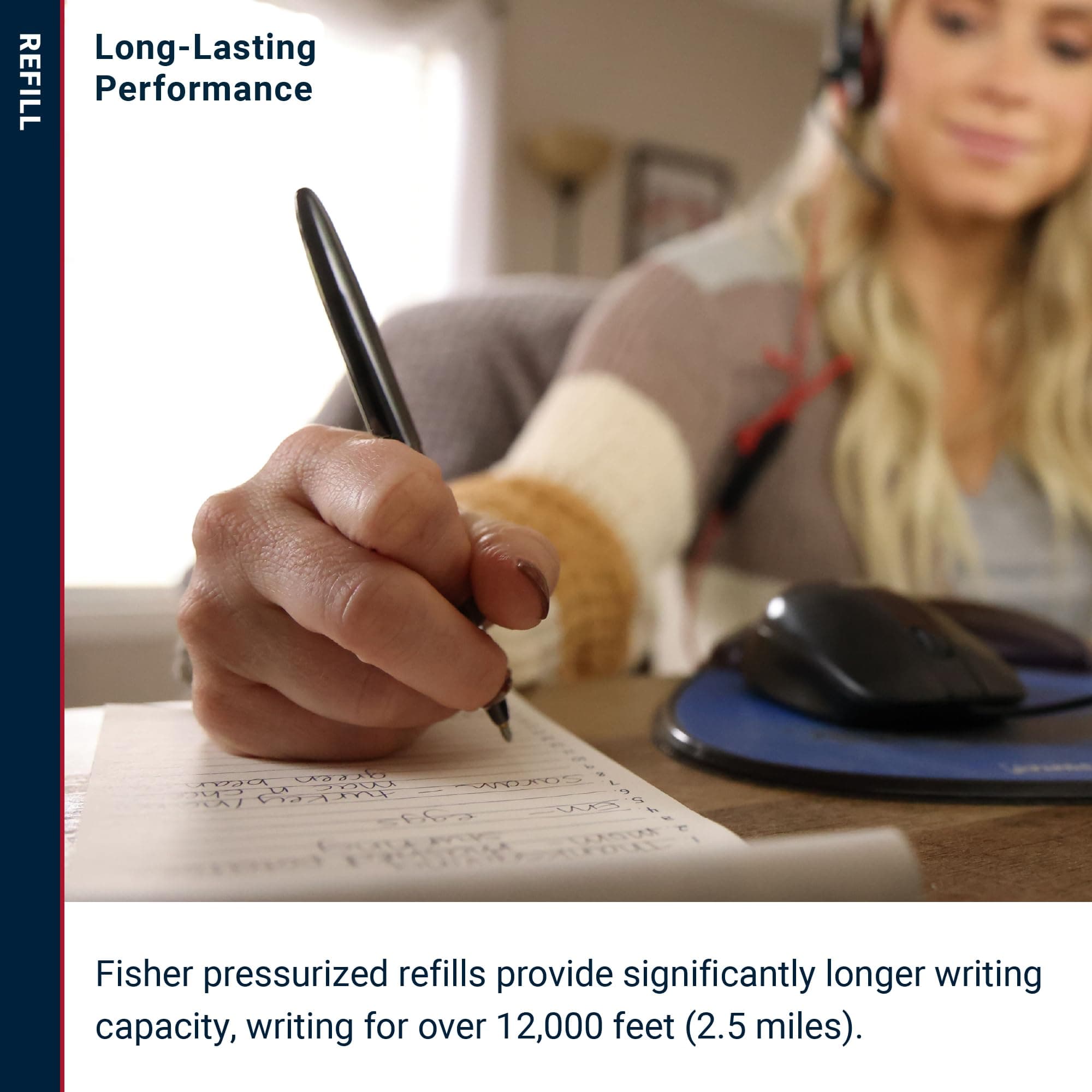 Fisher Space Pen Medium Point Pressurized Cartridge Refill, Blue Ink, 1 Pack