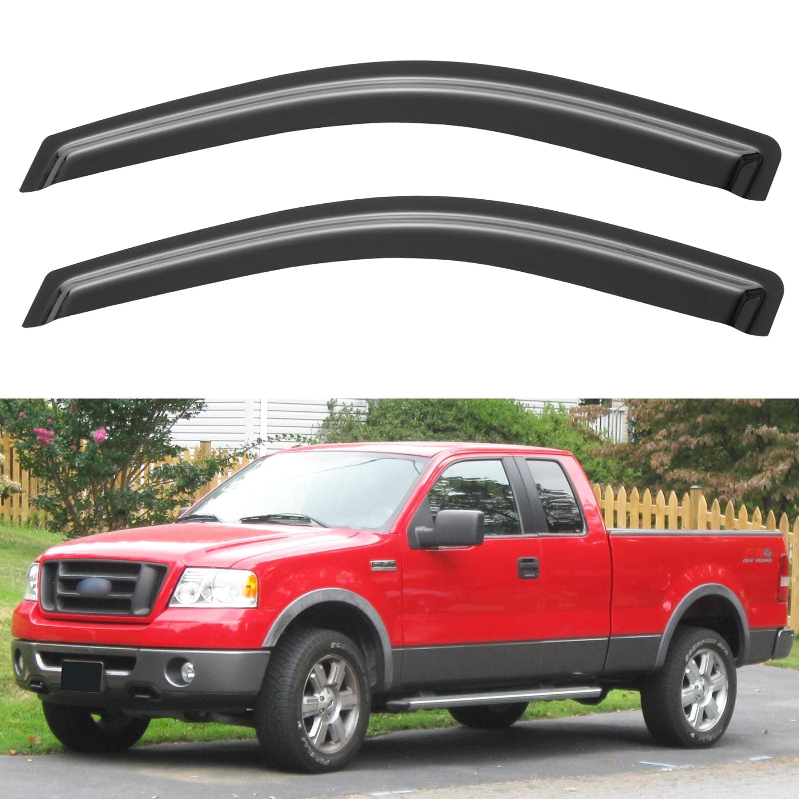 Cxdar Window Rain Guards Visors for 2004-2008 Ford F150 Standard Cab/Supercab, Out-Channel Window Vent Wind Shades Shield Deflectors for 04-08 F-150 (Not for 2004 F150 Heritage)