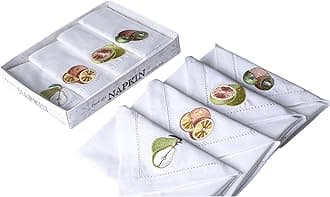 Cotton Cloth Napkins Set of 4 18x18 Inch Textured Fabric, Hemstitched, Machine Washable – Wedding, Thanksgiving, Dinner Table Napkin with Retail Gift Packaging