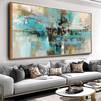 Wall Art Abstract Canvas Painting Green Fantasy Colorful Wall Decor Modern Artwork for Living Room Bedroom Dining Room Home Office Decor 30"x60" with Framed