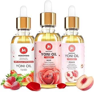 3 Pack Yoni Oil Organic Feminine Oil for Women pH Balance - Feminine Deodorant -Vaginal Moisturizer -Eliminates Odor with Natural Peach Rose Strawberry Essential Oil, 1 fl oz/pc