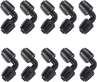 1/2 inch Irrigation Fittings Elbow Connectors For (1/2" ID x0.6-0.63" OD) 16mm Drip Tubing Barbed Connectors-10 Pcs/pack