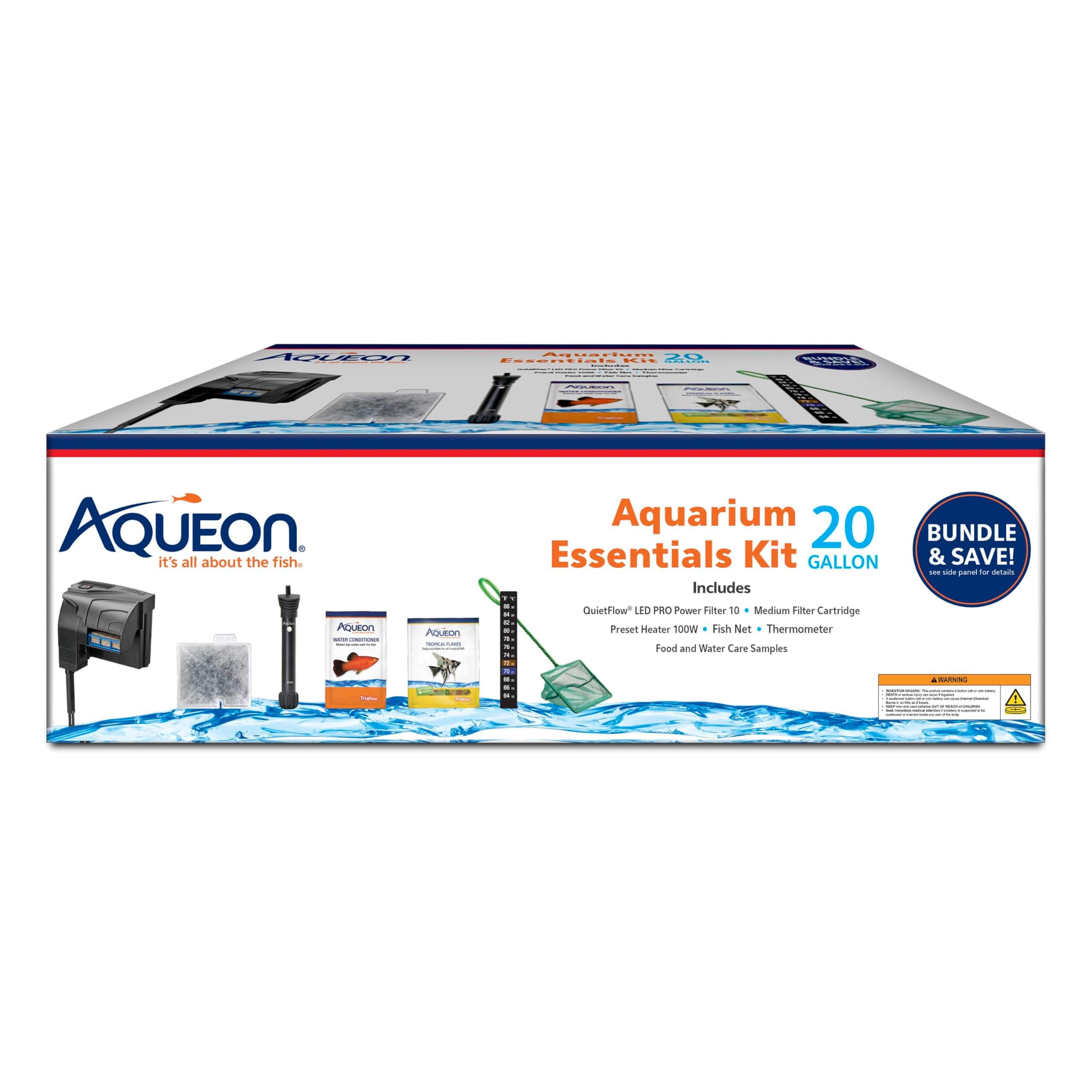 Aqueon Fish Tank Aquarium Essentials Starter Kit for 20 Gallon Tanks