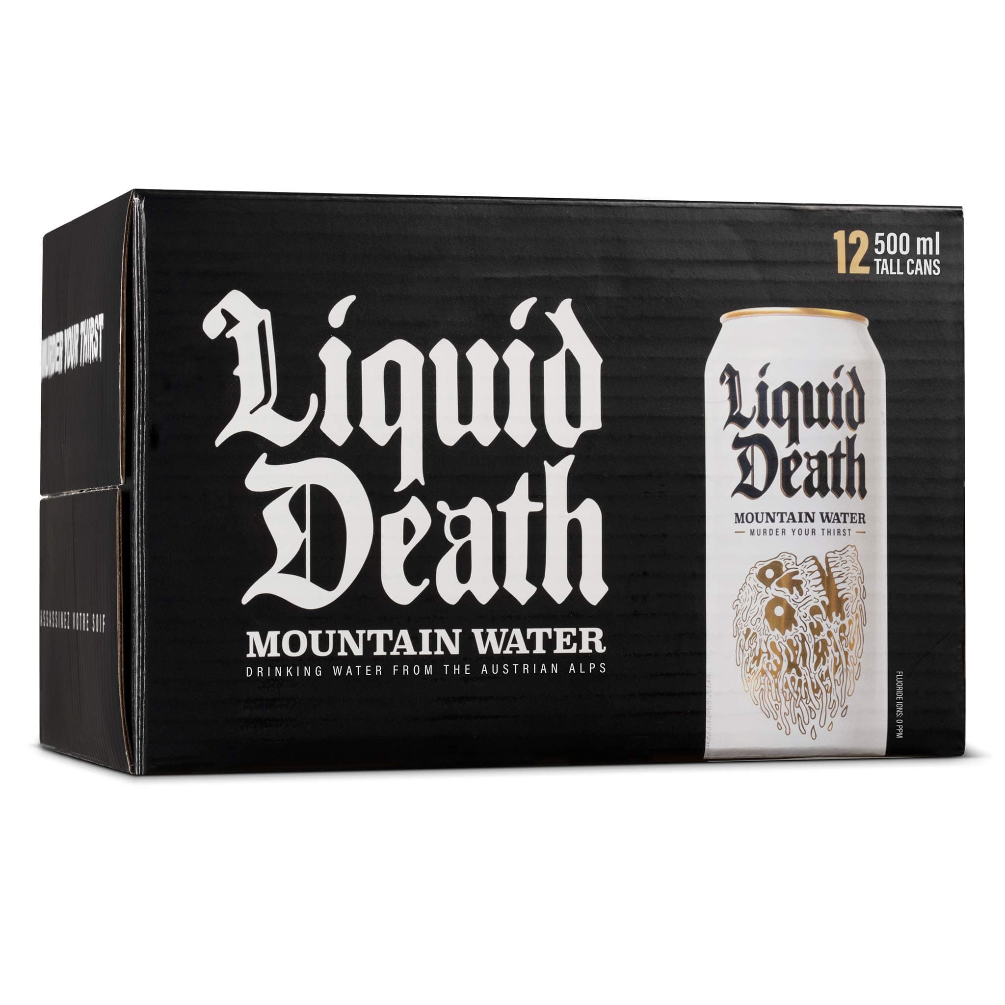 Liquid Death Mountain Water, 500ml Tallboys (12-Pack)