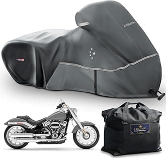 Motorcycle Cover LI LIBZAKI 600D Heavy Duty Storage All Season Universal Weather Waterproof Outdoor Protection 96" XXL Vehicle Cover/Gray