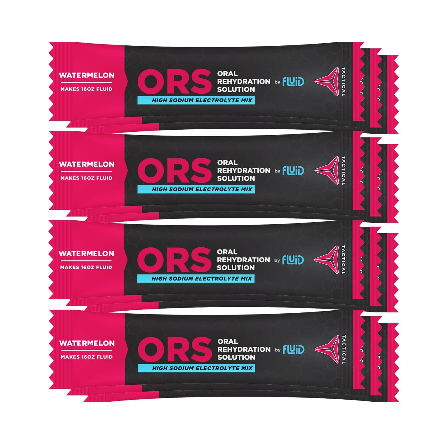 Fluid Tactical - ORS (Oral Rehydration Solution), Recover Faster, Extreme Dehydration Electrolytes, 12pack (Watermelon)