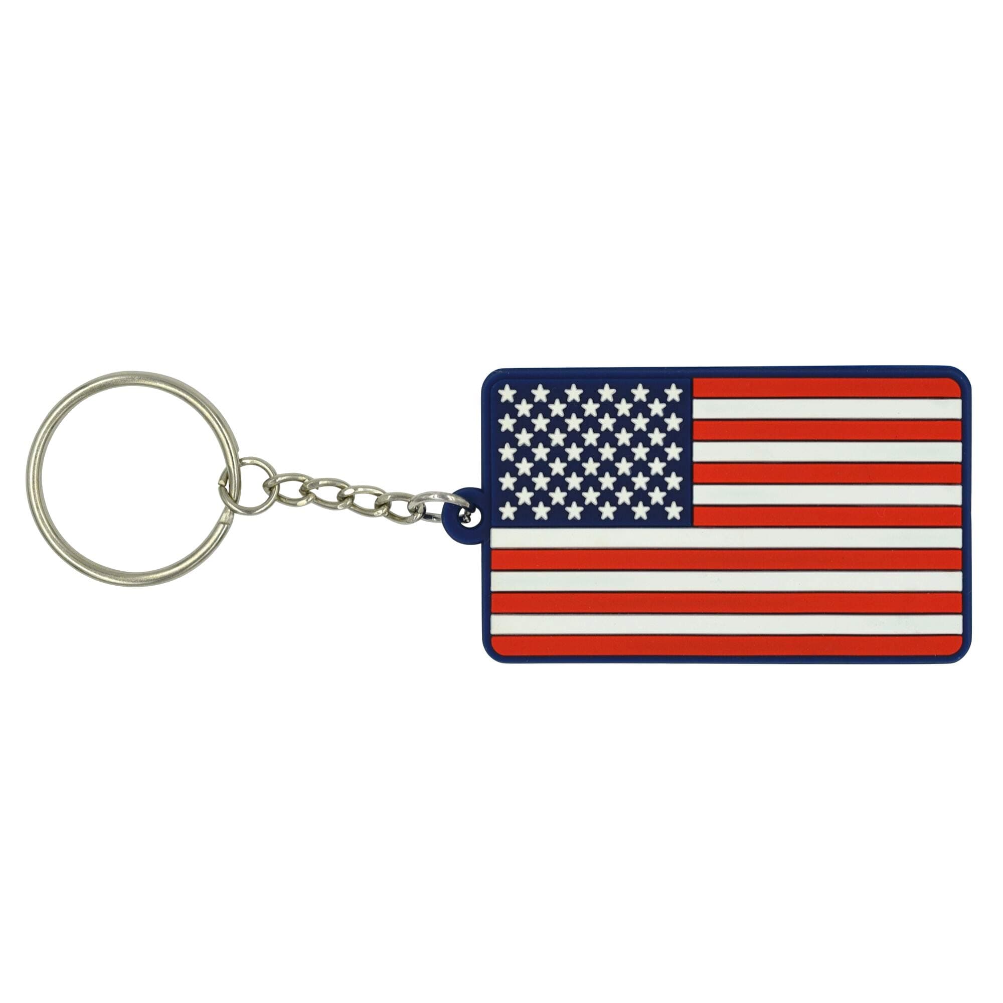 Great 1 Products PVC American Flag Keychain, Red, White, Blue, Standard, Modern