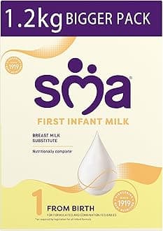 SMA First Infant Baby Infant Milk Milk Pro Powder Formula , from birth , 1.2 kg (Pack of 1),packaging may vary 2 x 600g