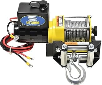 1331200 UT3000, 12 VDC winch, 3,000lb/1360 kg with mount plate, Roller Fairlead & 12' remote