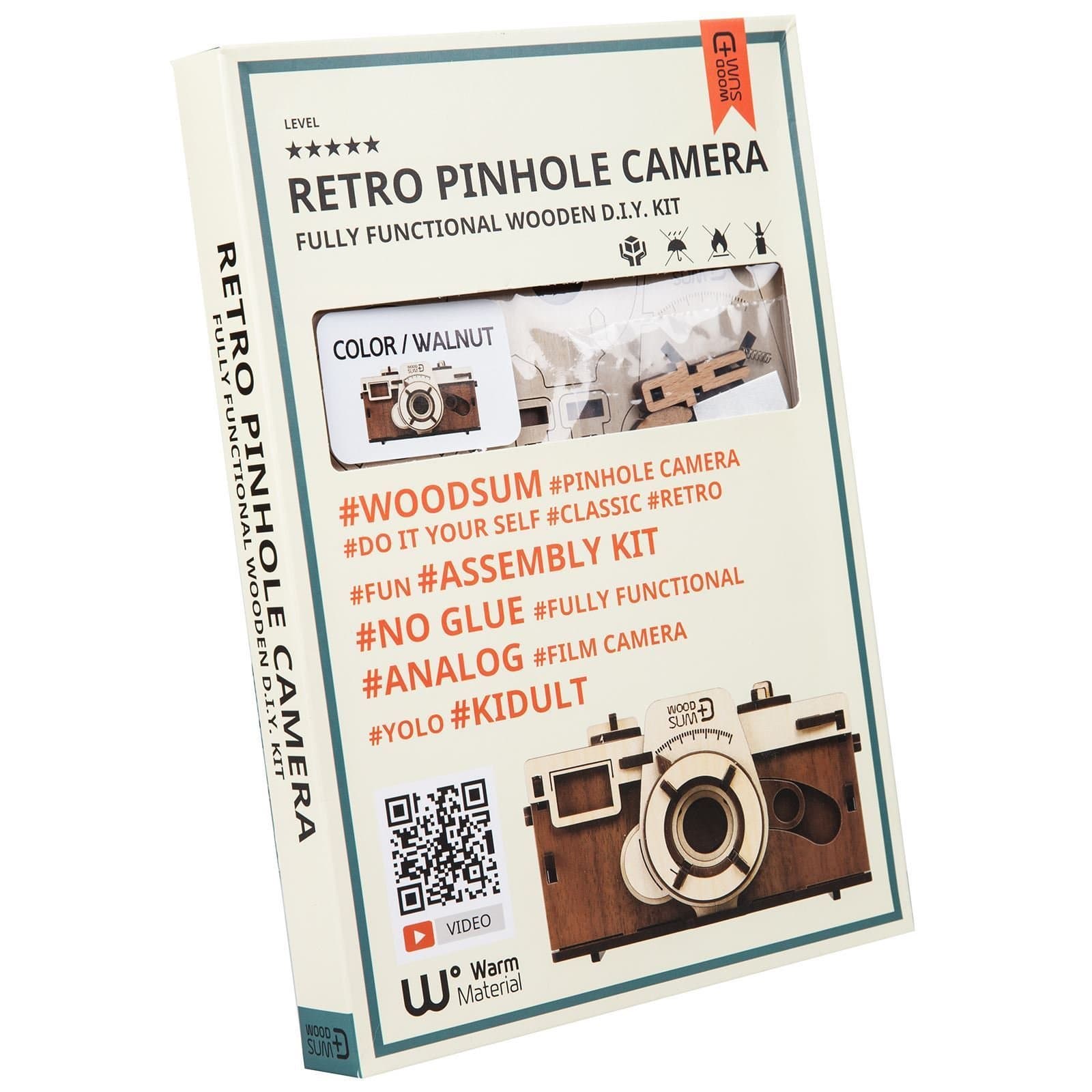 Warm Material Woodsum DIY Pinhole Camera Assembly Kit Build Your Own No Glue Fully Functional