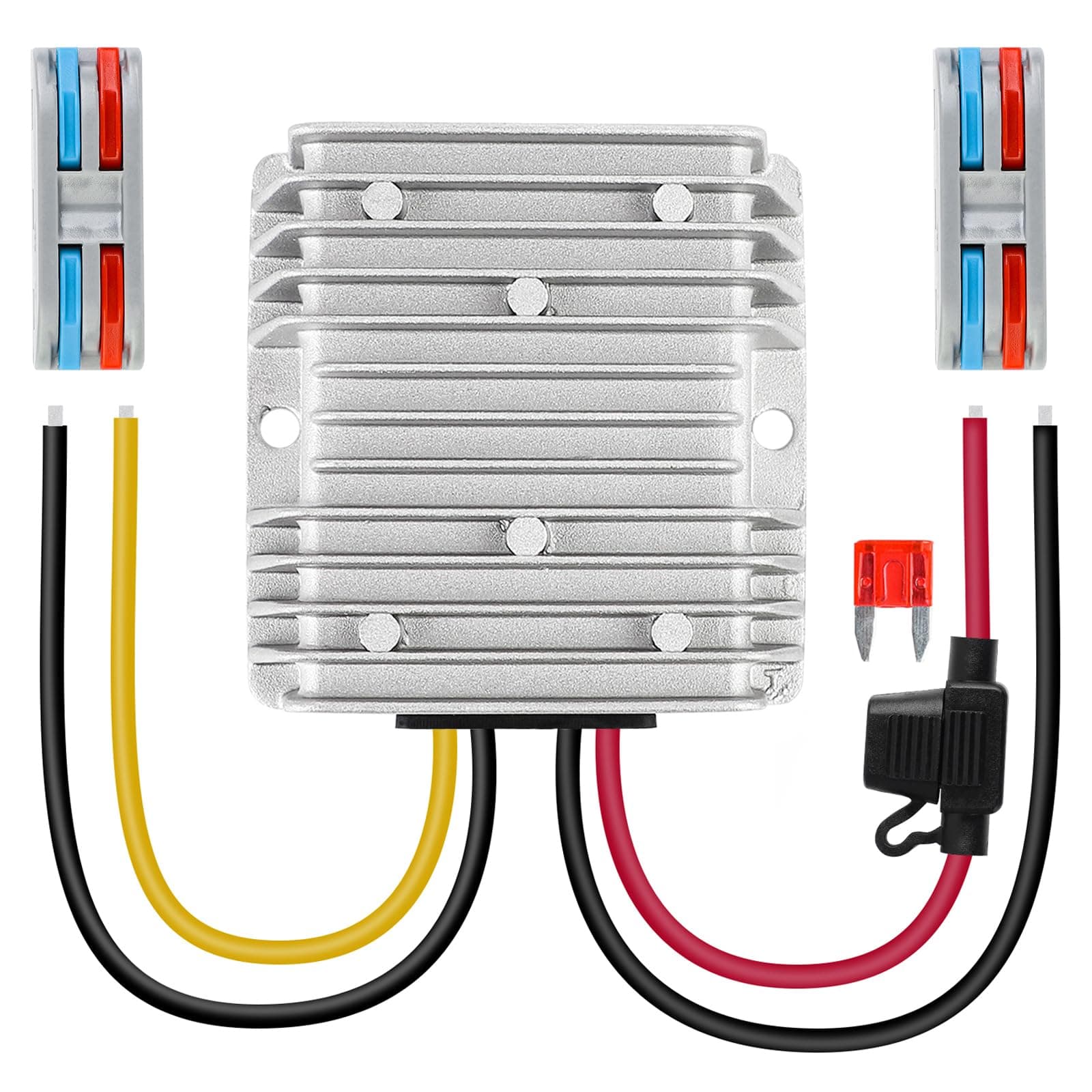 SUPERNIGHT DC 12V Step Up to 24V 10A 240W DC Boost Converter with Fuse Waterproof Voltage Regulator Module Transformer for Golf Cart Club Car LED Strip Light