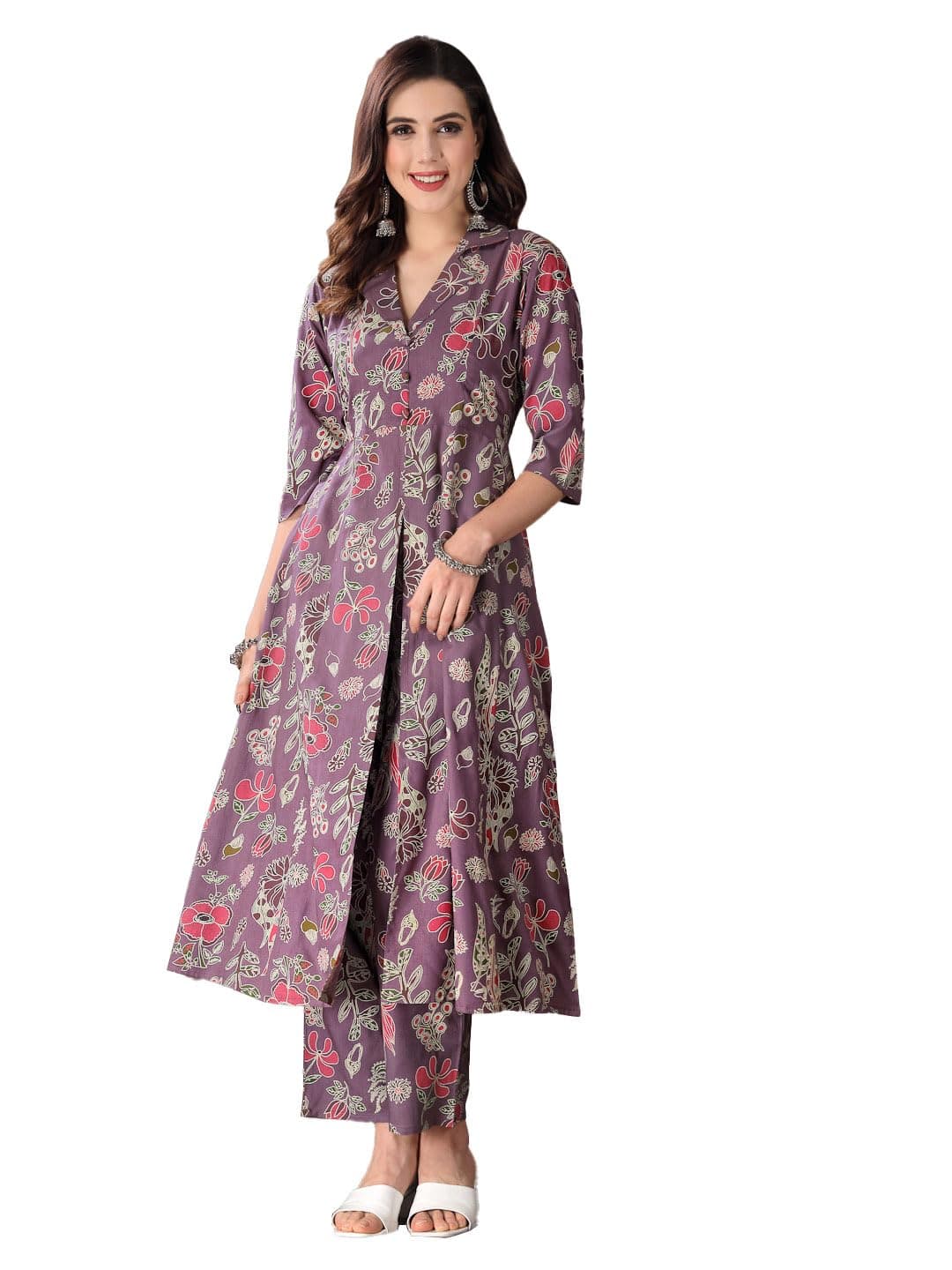 Women Floral Printed Rayon Kurta Pant Set
