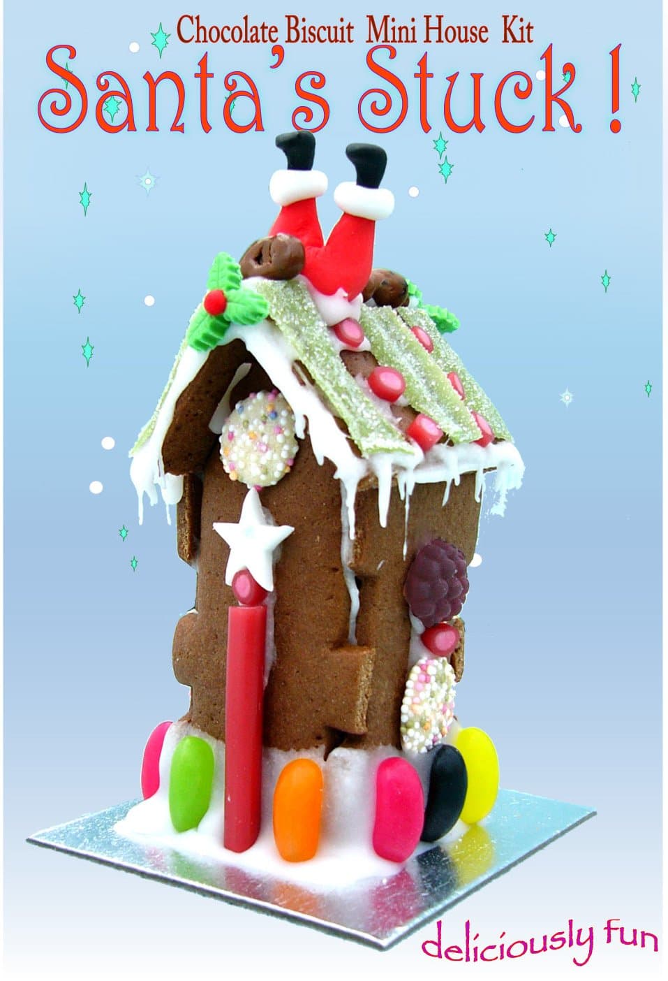 Santa's Stuck Gingerbread or Chocolate Biscuit Mini House Kit (Santa's Stuck Chocolate Biscuit Mini House Kit, Mini)