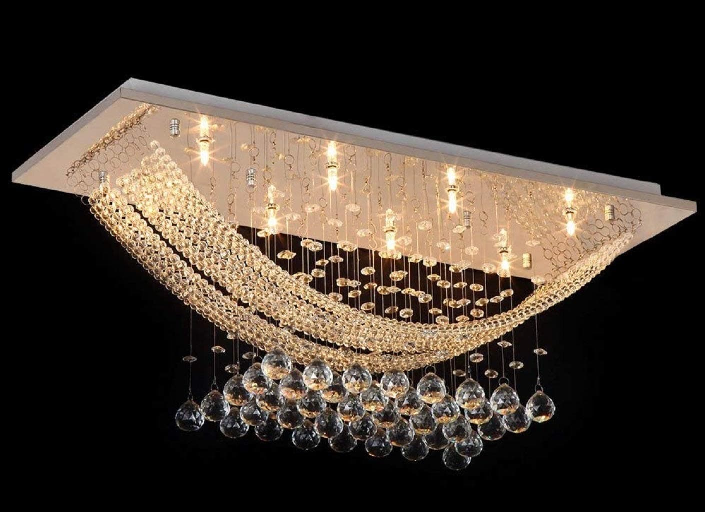 Blissbee Ceiling Light, (Yellow And White)(corded-electric, crystal)