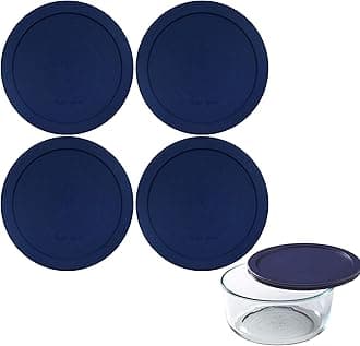 Wood Grip - Lids for Pyrex and Anchor Round Glass Containers - Lids For Pyrex Glass Containers - Replacement Lids (Blue, 4 Cups, 4 Pack)