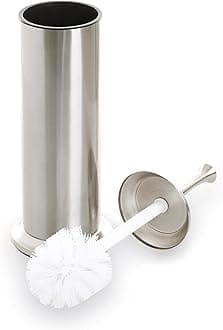 BINO Toilet Brush and Holder with Removable Drip Cup - Toilet Bowl Cleaner and Holder - Scrubber Brush for Bathroom - Restroom Accessories - Brushed Nickel