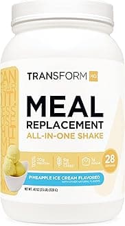 TransformHQ Meal Replacement Shake Powder 28 Servings (Pineapple Whip) - Gluten Free, Non-GMO
