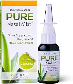 1.5oz | Sinus Relief Nasal Spray | Soothe and Moisturize Your Nose | Silver Nasal Spray with Aloe, Erythritol, and Olive Leaf Extract