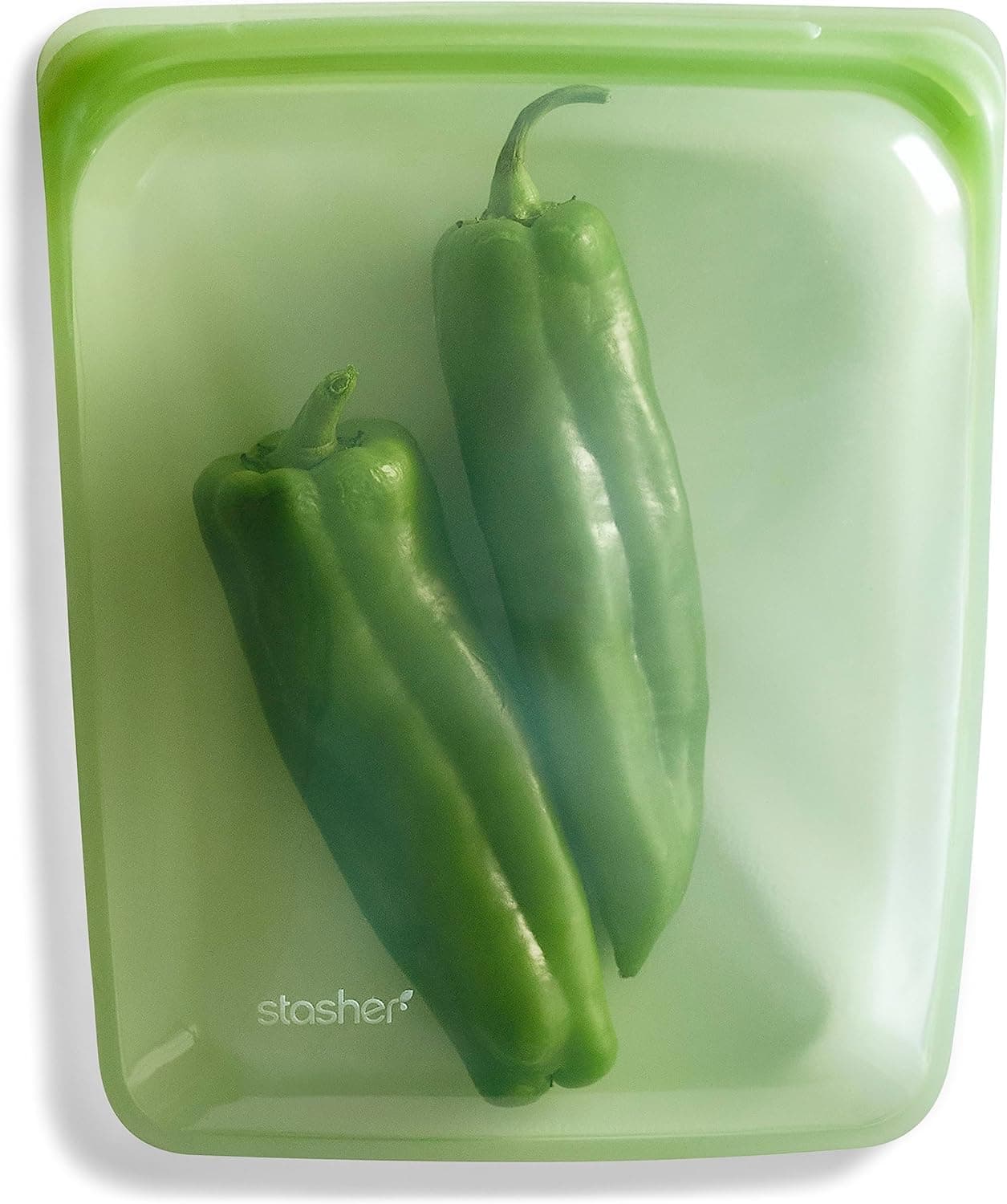 Silicone Reusable Storage Bag, Half Gallon Bag, Reusable Freezer Bags, Microwave, Dishwasher, Oven Safe, Sous Vide, Premium Lunch Container, Eco Friendly, Food Storage Bags, 64 oz, Green