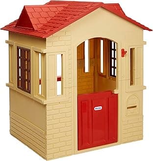 little tikes Cape Cottage Playhouse - With Working Doors, Windows & Shutters - Interactive - Active Play Promotes Physical Development - Indoor or Outdoor Use - Tan