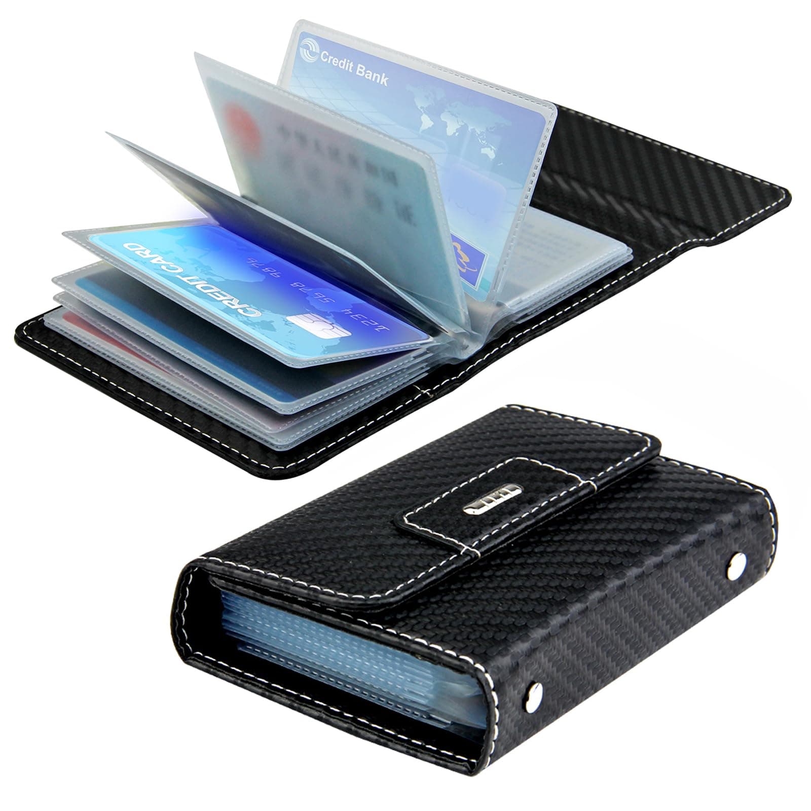 Business Credit Card Holders Soft Leather Security Card Pack Each Has 26 Card Slots for Organizers Wallet for Men Women