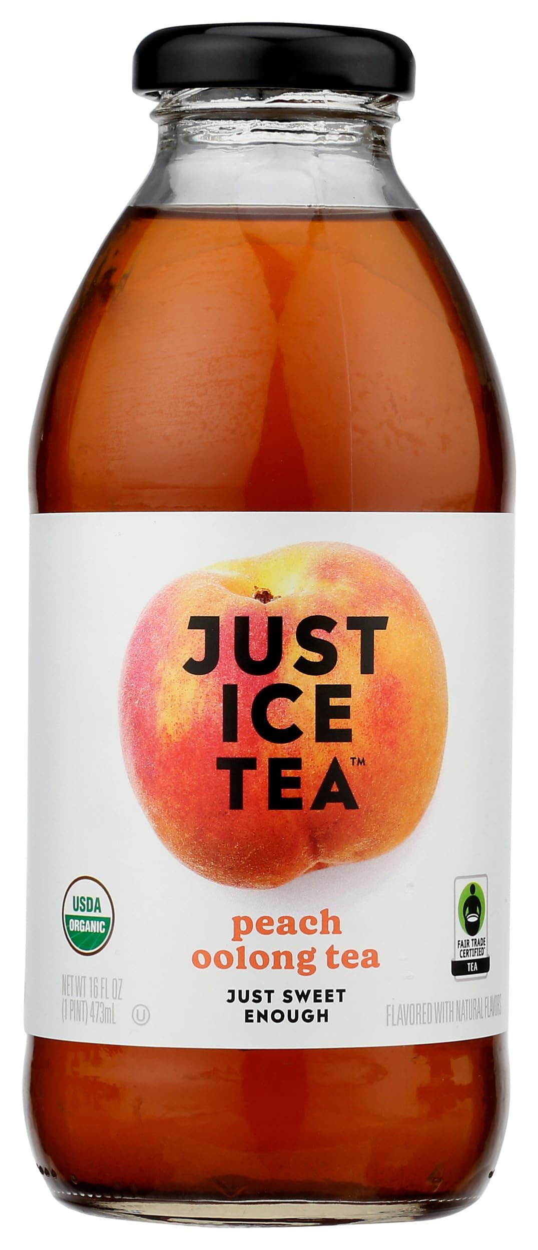 Eat The Change Just Ice Tea Organic Peach Oolong Tea, Kosher, 16 Fluid Ounces (Pack Of 12)