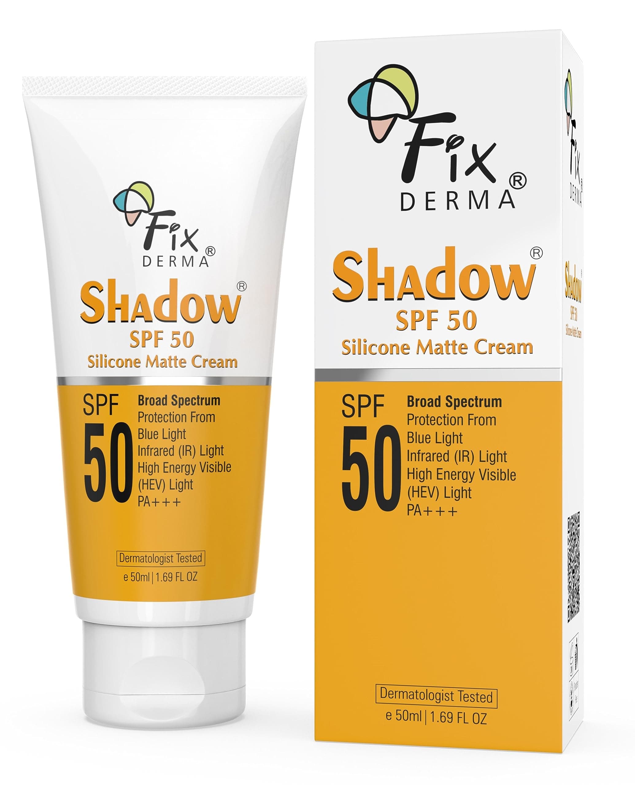 Shadow Sunscreen SPF 50 Silicone Matte Cream PA+++ | For Oily & Acne Prone Skin | Broad Spectrum & Blue Light Protection | Matte Sunscreen | For Men & Women - 50Ml