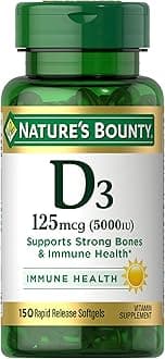 Vitamin D3 5000 IU Softgels, Rapid Release, Immune Support, Vitamin D Supplements, 150 Ct