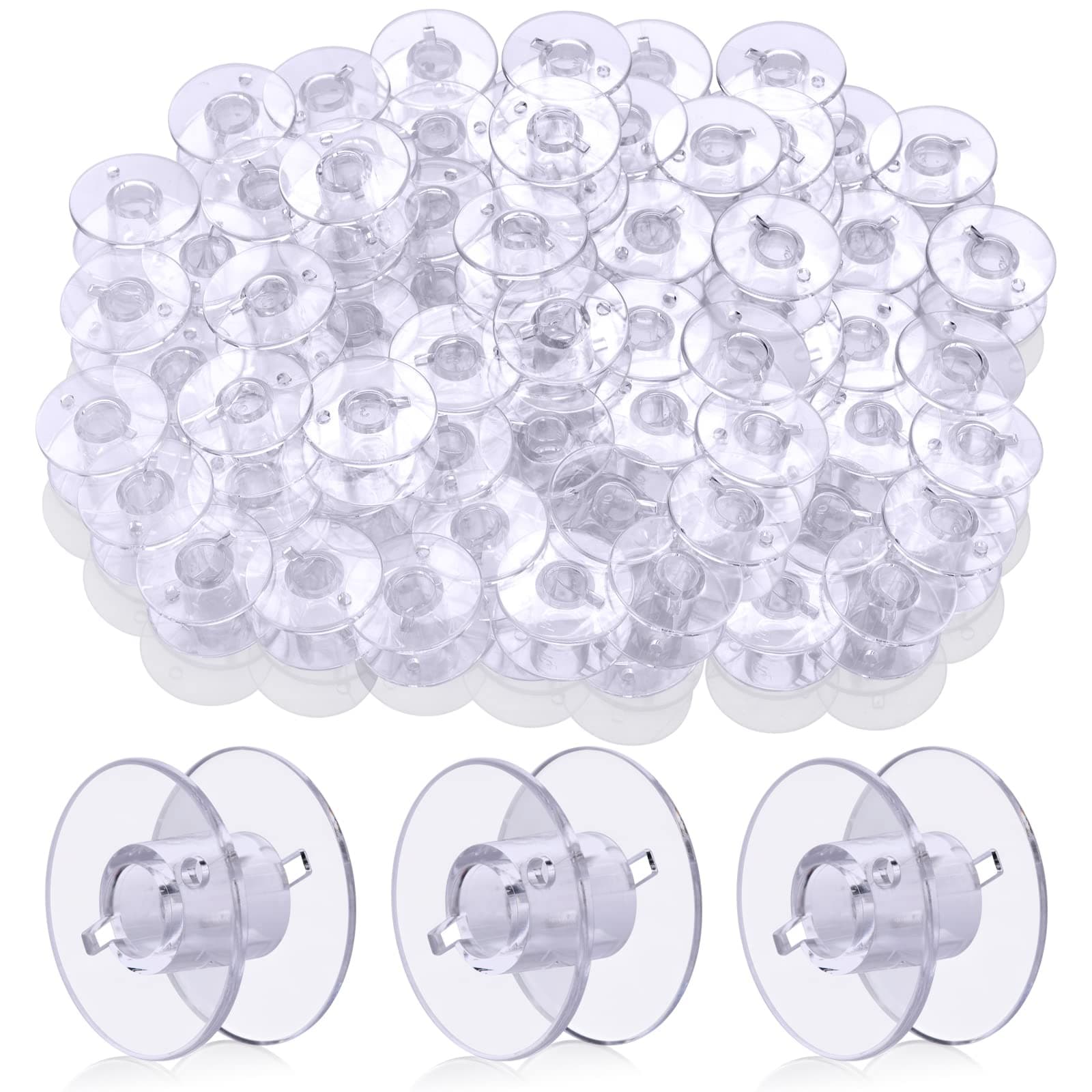 Eoehro 25 Pcs bobbins for Sewing Machine- , Sa156 Bobbins, Bobbins Class 15, Plastic Bobbin with Case