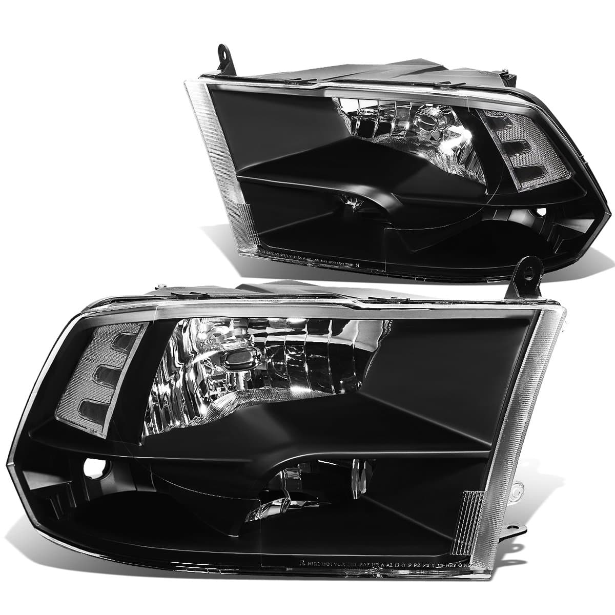 DNA Motoring HL-OH-DR09QUA-BK-CL1 Headlight Assembly (Driver and Passenger Side)