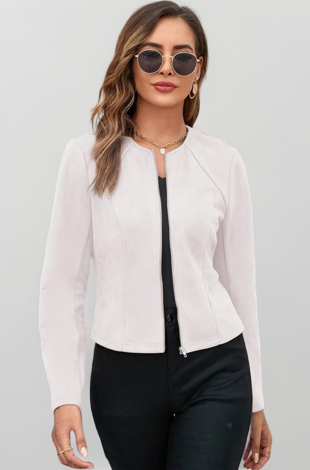 GRECIILOOKS Women Poly Lycra Standard Length Oversized Jacket Korean Style Casual Outerwear | Streetwear Party Jacket with Trendy Loose Fit (Available in Plus Size)