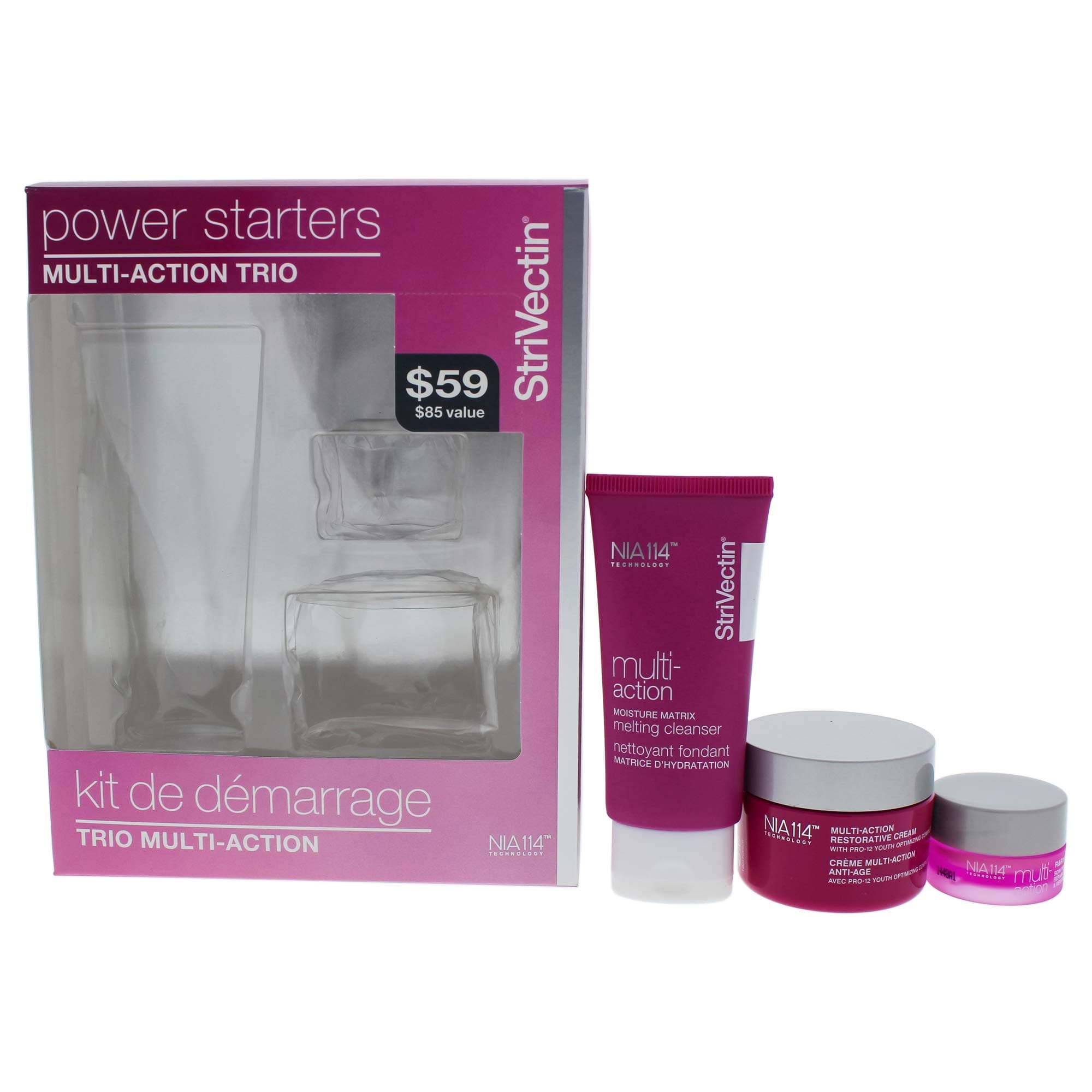 StriVectin Power Starters Multi-Action Face Trio for Glowing, Younger-Looking Skin, Full-Size Routine