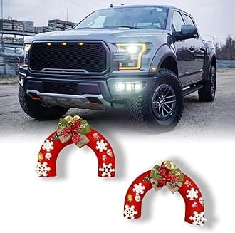 Christmas Special Tow Hook Covers for Ford F-150 2004-2020, 2022-2024 / Toyota Tundra 2017-2021 (Red) - Holiday Decoration Edition