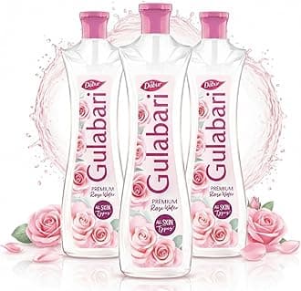 Dabur Gulabari Premium Rose Water/Face Toner - 250ml (Pack of 3)| No Paraben | Alcohol Free | Cleanses, Hydrates & Moisturises Skin | Balances & Restores Skin's pH Levels | For All Skin Types