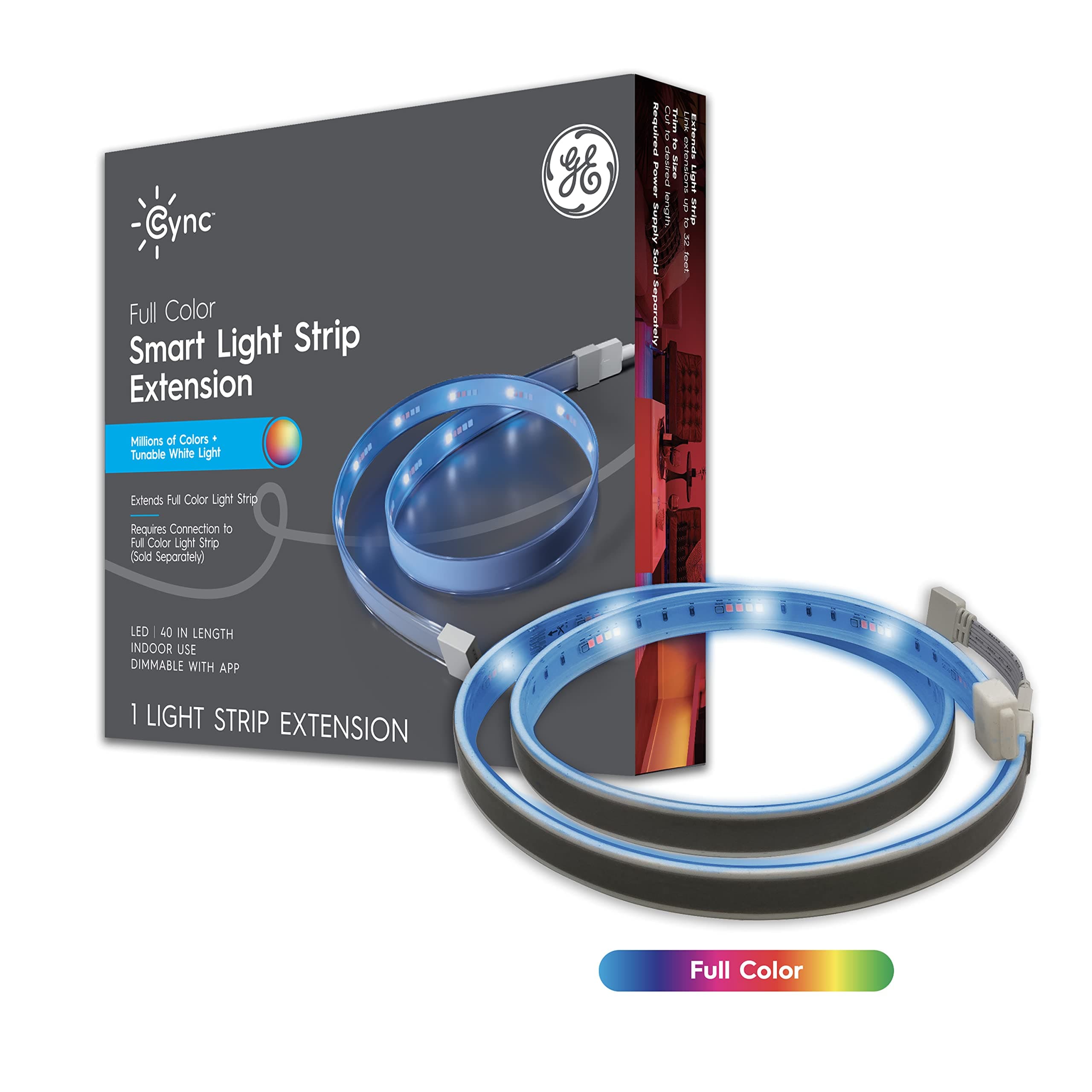 GE Cync Direct Connect LED Smart Light Strip Extension, Color Changing Strip Light, 40 Inch Extension ONLY