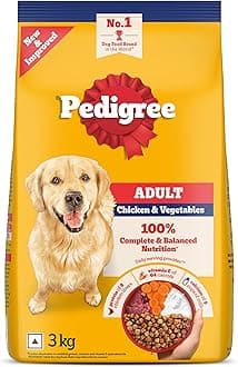 Adult Dry Dog Food, Chicken & Vegetables, 3 kg, Contains 37 Essential Nutrients, 100% Complete & Balanced Food for Adult Dogs